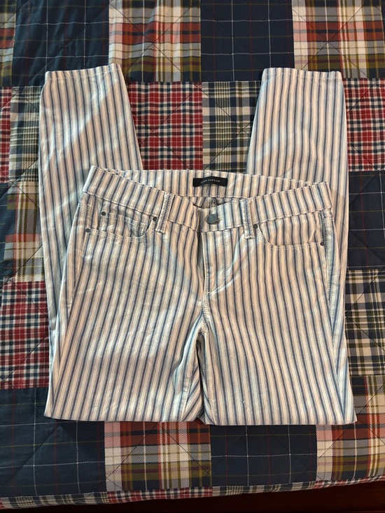 Ann Taylor Pants - Ann Taylor Blue & White Striped ankle pants